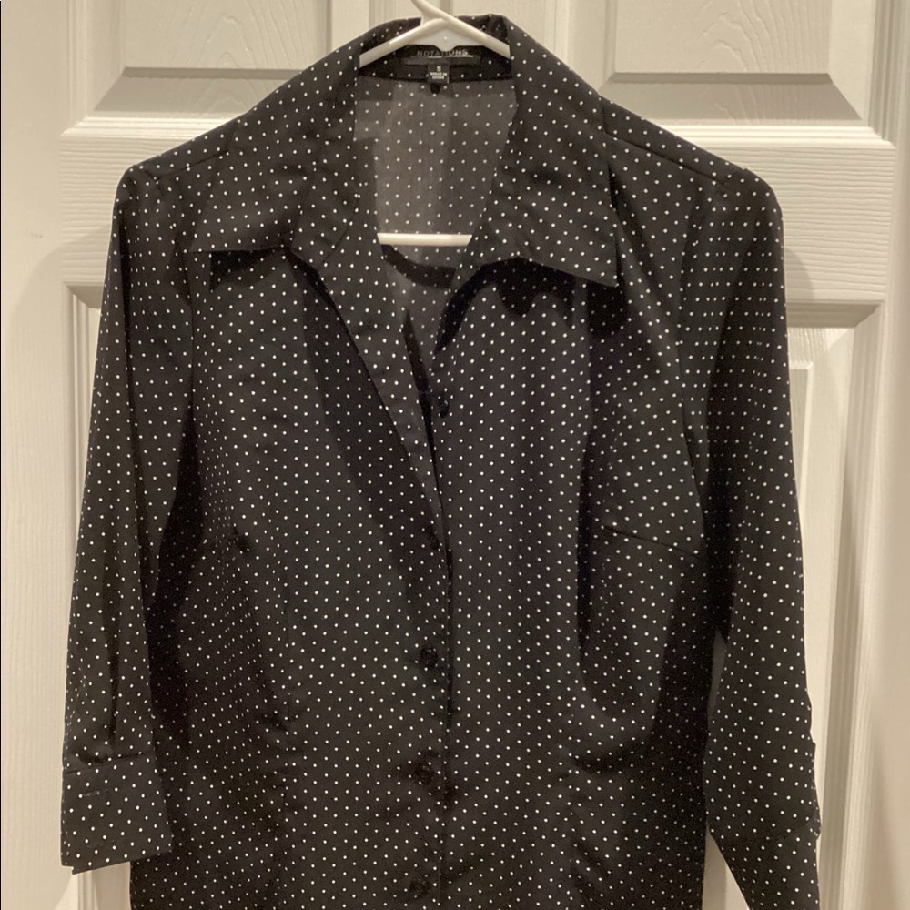 Notations Button-Down Blouse with Attached Shell